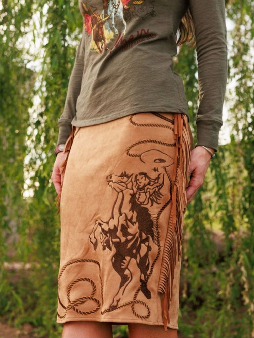 Rodeo Quincy Casanova Cowgirl Skirt Western Fringe Skirt